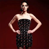 Heavy Industry Light Luxury Rhinestone Tube Top Bandage Dress Ladies Party Dress Dress Short